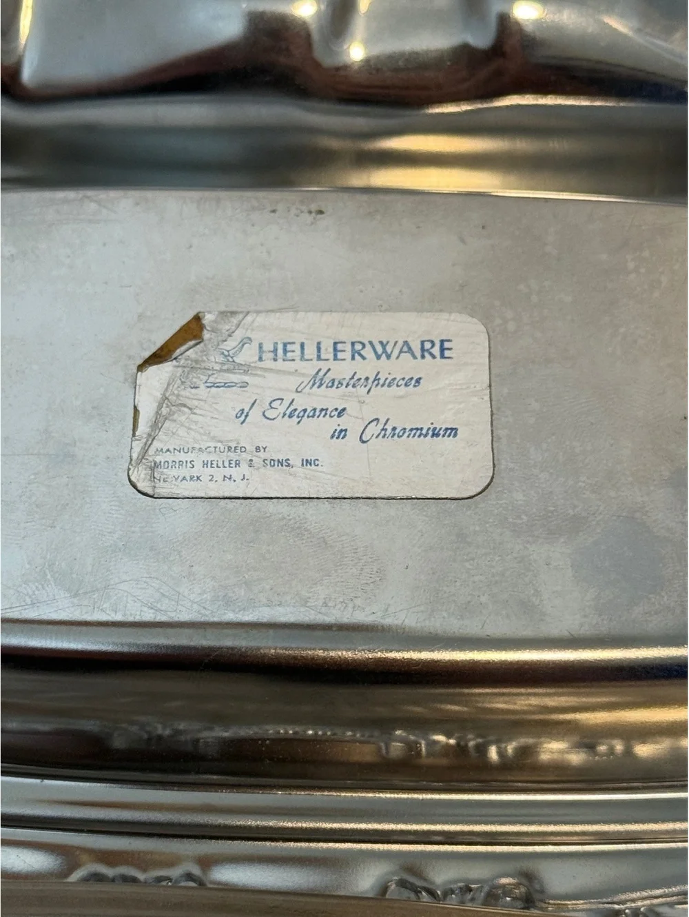 Vintage Hellerware Masterpieces Butter Dish in Chromium with Glass Insert